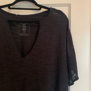 Free People Black Jordan Burnout Tee Size L